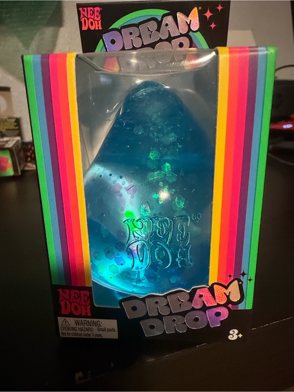 NeeDoh Dream Drop Blue Glitter Stress Toy Authentic